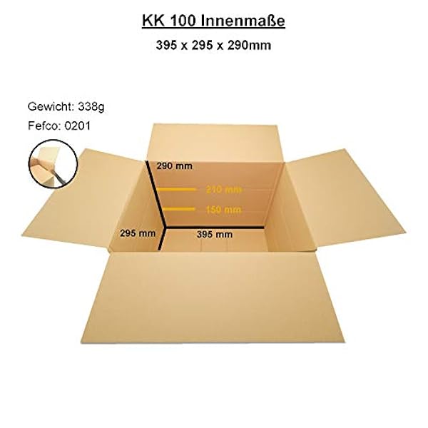 300 vouwdozen, verzenddozen, DHL-dozen, 400 x 300 x 300 mm, 1-golvend, KK-100