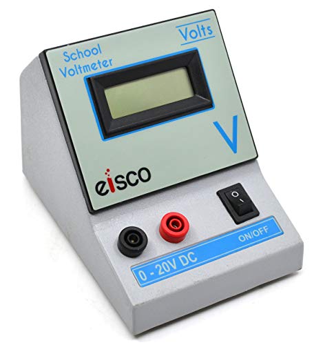 EISCO Digital Voltmeter, 0-20V DC, Accuracy +1 Digit, Portable, Large LCD Display