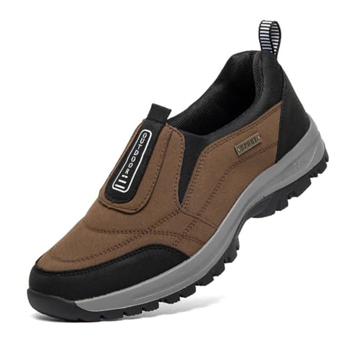 Relieffoot - Zapatos deportivos para caminar para hombre, cómodos, impermeables, zapatos ortopédicos Relieffoot, 2 Negro Marrón, 39 2/3 EU