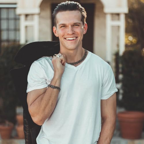 JUNVirtuous 2 Pieces Cuban Link Chain for Men Cuban Diamond Chain Necklace and Bracelet Iced Out Miami Cuban Hip Hop Jewelry2