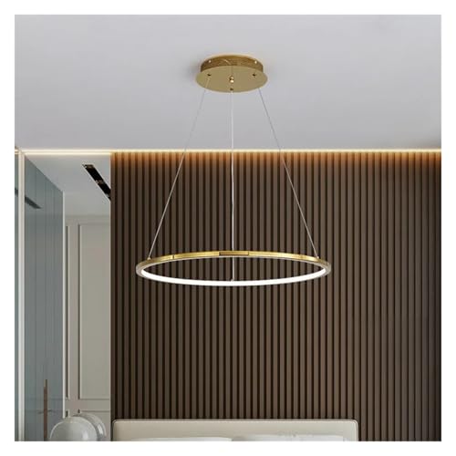 Lustre suspension anneau or brillant de luxe pour un foyer ou salon raffiné