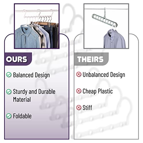 Mr. Pen Space Saving Hangers - 8 Pack White Space Saver Shirt Hangers, Clothes Organizer