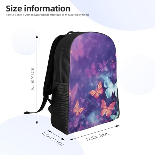 Mochila para mujer y hombre con mariposas y degradado impermeable miniatura 4