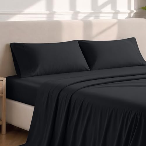 Image of Bare Home Premium 1800 Ultra-Soft Microfiber Pillowcase Set - Double Brushed - Hypoallergenic - Wrinkle Resistant (Standard Pillowcase Set of 2, Black)