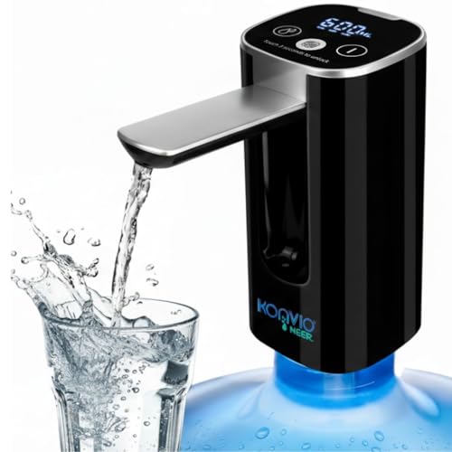 Image of KONVIO NEER Water Dispenser Pump for 20L Bottle | Smart Touch Electric | LED Display | 200 /600 /800ML Quantitative & Continuous Modes | Type-C Rechargeable 1200 Mah Pump | Food-Grade Silicone (1 Pack)