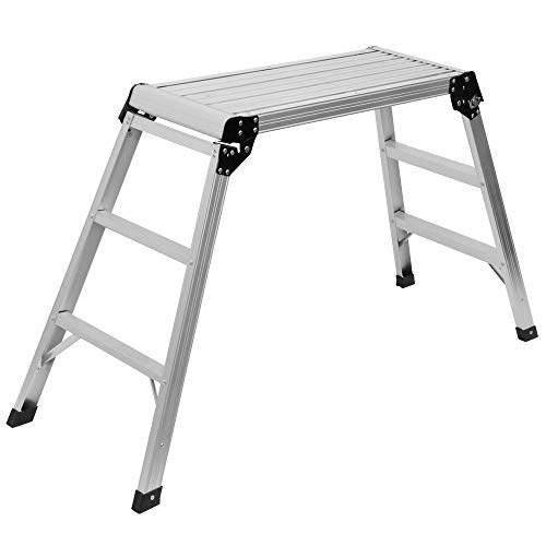 Power-on アルミ足場台 洗車台 軽量 アルミ脚立 道具が置ける幅広ステップ 天板70cm×30cm 軽自動車 ハイトワゴン車