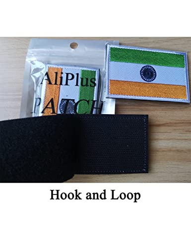 2 Pcs Aliplus India Flag Patches Embroidered Tactical Military Morale Patch Applique Fastener Hook And Loop #TOP4