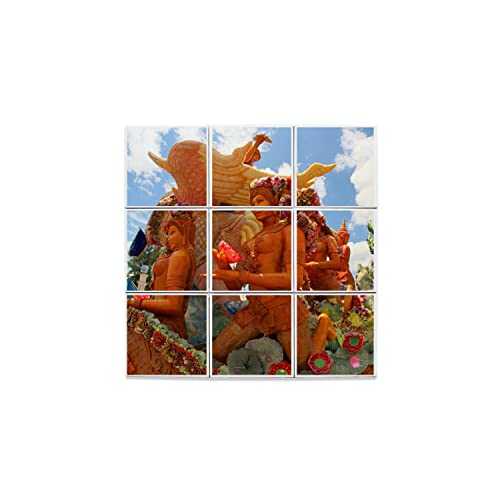 Carreaux céramique décoratif pour rénover un mur blanc sans peinture motif Thaïlande 9 pièces