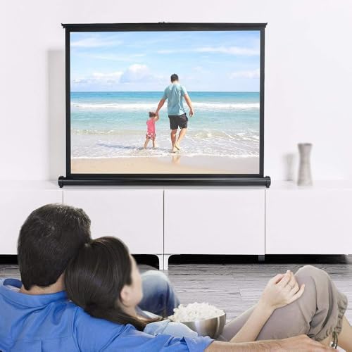 Pantalla manual retráctil de proyección sobremesa 40 pulgadas 16:9 miniatura 2