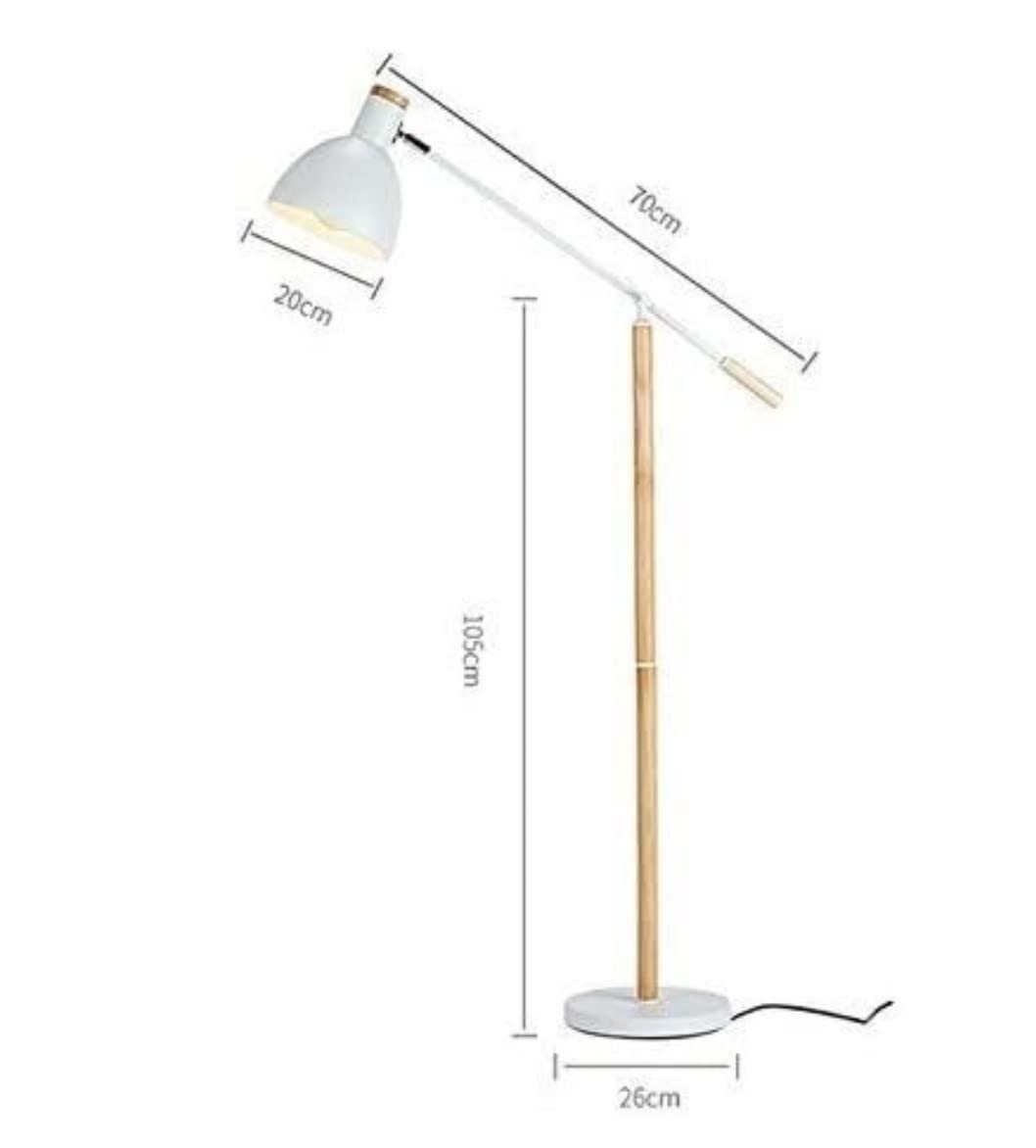 Piantana Lampada da Terra con Braccio Oscillante in Legno Lampada da Terra Moderna con Paralume in Metallo Lampade da Lettura Orientabili per Soggiorno Camera da Letto Lampada Soggiorno