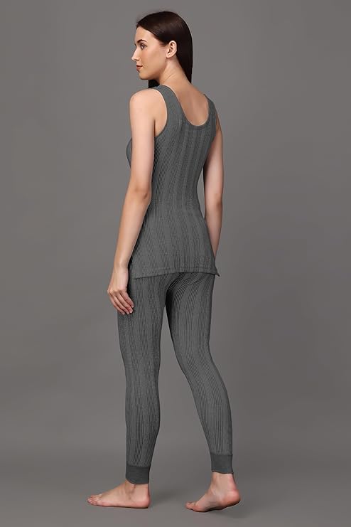 Image of REVEXO Winter Wear Ladies /Women /Girl, Poly Cotton Thermal Set (Round Neck Upper /Top + Lower /Trouser) Set of 01