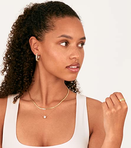 PAVOI 14K Gold Plated 925 Sterling Silver Post Cubic Zirconia Leaf Hoop Earrings | Gold Hoop Earrings for Women4