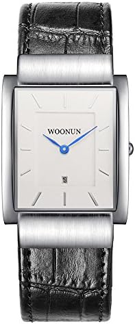 Woonun Stylish Simplicity Men Rectangle Ultra Thin Watches, Japanese-quartz,Waterproof Shockproof