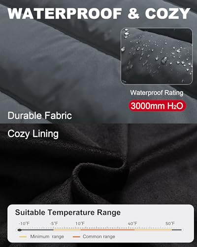 Image of Men's Puffer Jacket Winter Coat Puffy Parka with Fur Hood Waterproof & Windproof Shell Fleece lining 4 Pockets