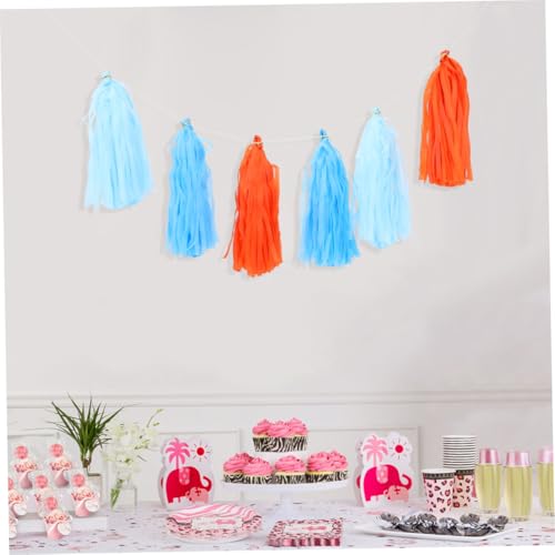 Guirnalda de papel con borlas decorativas para adornar paredes en baby shower y aniversarios 8