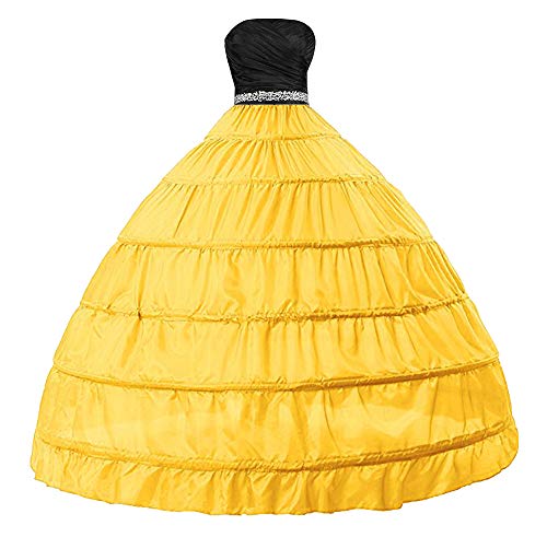 VERNASSA Vestido de Novia para Mujer Vestido de Medio Deslizamiento Completo A línea 6 Aro Enagua Bata de baño de Crinolina