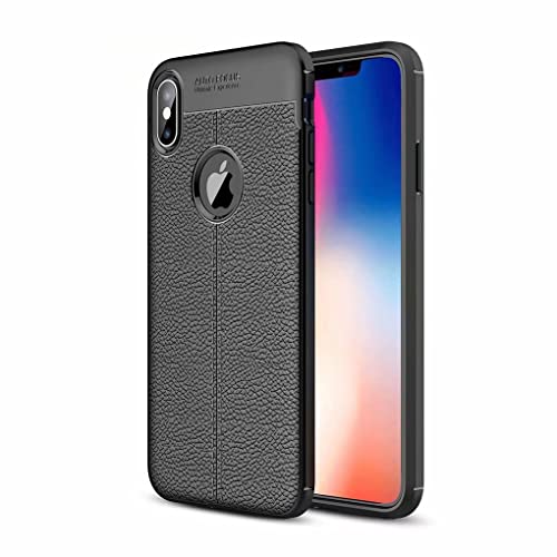 NnaCoCo iPhone XS Maxらかい肌の質感TPUシリコーン耐衝撃ケース防指紋擦り防止超薄型携帯電話ケース+1*-黒