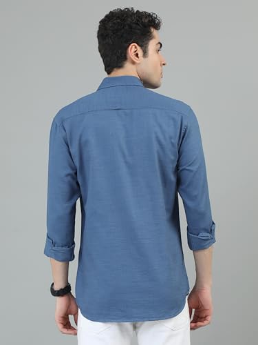 Image of COOL COLORS Men's Solid Slim Fit Casual Shirt | Breathable Soft Fabric | Spread Collar | Stylish Modern Comfort | Office, Party, Weekend Essential