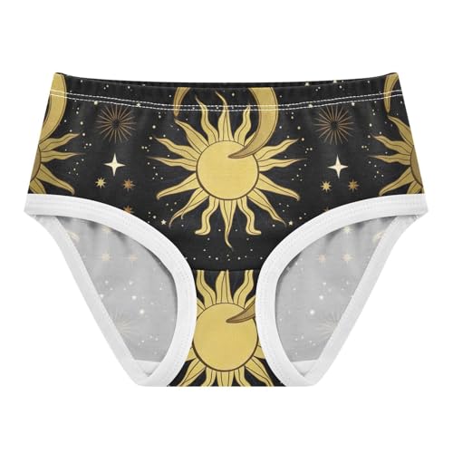 Pattern Toddler Girls Underwear 2t Cotton Girl Panties Cute Golden Sun Moon Black Undies Kids Briefs