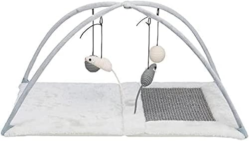 TRIXIE Centro de actividades para gatos junior, juguetes interactivos para gatos, almohadilla para rascar, plegable y fácil de almacenar