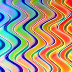 4 inch X 4 inch Dichroic Mixture Twizzle On Thin Black Glass - 96 Coe