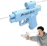 Prank Wasserpistole Klein Prank Water Gun Quirky Kleine Wasserpistole Reverse Streich Wasserpistolen Vorne Hinte Zwanghafte Zweiwege für Sommer Freien Pool Strand Wasserspielzeug (Blau)
