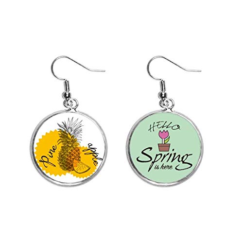 Pendientes de piña amarilla con colgante de fruta joya de primavera