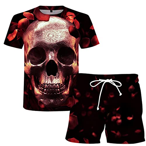 T-shirt d'été pour homme imprimé 3D tête de mort pour vos soirées et festivals hip hop