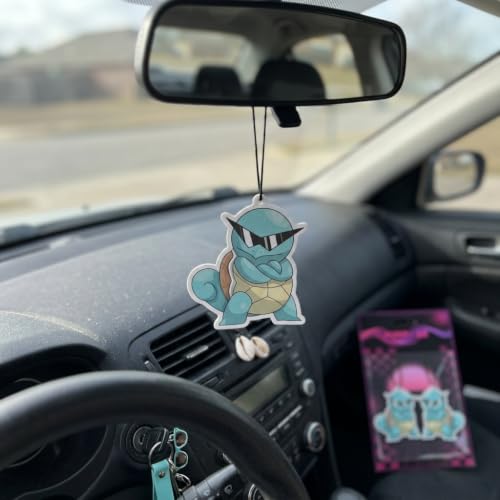 Image of 2 pieces double-sided poke turtle hanging cartoon vanilla-scented funny car air freshener Cool hanging for rearview mirror Car Interior Accessories Gifts Anime Cartoon Fans Truck SUV Home Office Decor