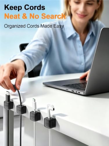 9 Pack Cord Organizer Magnetic Cable Clips Adhesive Wire Management 1s Lock - Image 2