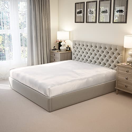 Mulberry Park 100% Pure Full Silk Fitted Sheet 22 Momme 6A Mulberry Silk Bed Sheets with 15" Deep Pocket - Breathable, Ultra-Soft, Oeko-TEX Certified, Seamless - Ivory