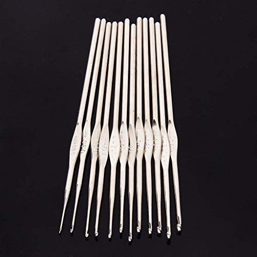 Image of VIRADHAM 22-Piece Mixed Aluminum & Steel Crochet Hooks Set - Ergonomic Handles, Knitting & Weaving Needles for Yarn, Crafting Tools with Zipper Case (22 Pcs Multicolor)