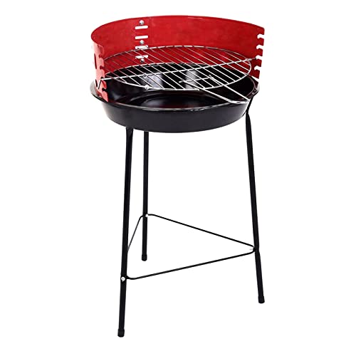 AMOS 14" Open Top Portable BBQ Barbecue Grill With Wind Guard and 4 Adjustable Cooking Height Levels - Outdoor Cooking, Camping, Picnic, Garden,