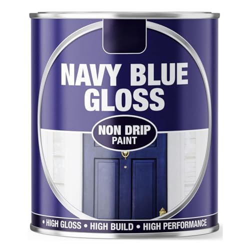 Inspired Essentials 300ml Non Drip Paint Tin Exterior Interior Hard Drying Performance Multi-Purpose Paint Tin for Metal, Wood, Plastic, Walls with Perfect Finish (1, Navy Blue Gloss)