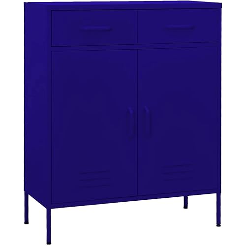 vidaXL Storage Cabinet Steel Sideboard Bookcase Book Cabinet Black/White