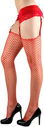 ToBeInStyle Women's Seductive Punk Rock Basic Unfinished Rawedge Fishnet Thigh Highs3