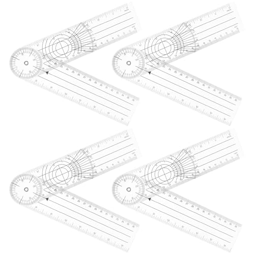 Goniómetro plástico transparente 8 pulgadas 4 piezas miniatura 1
