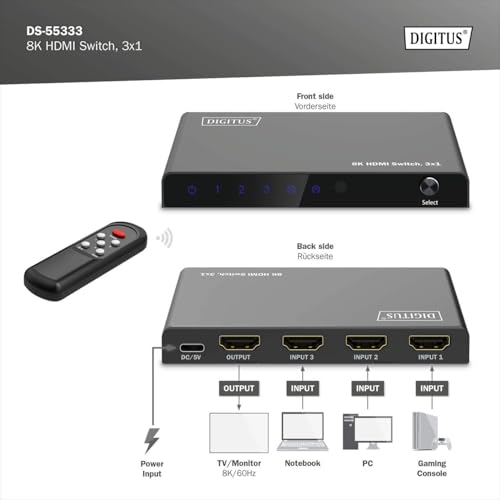 Digitus 8K Hdmi Switch. 3X1 - 3