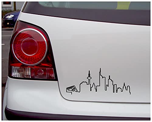 Samunshi® Frankfurt Skyline Aufkleber Silhouette in 8 Größen und 25 Farben (15x6,2cm schwarz)