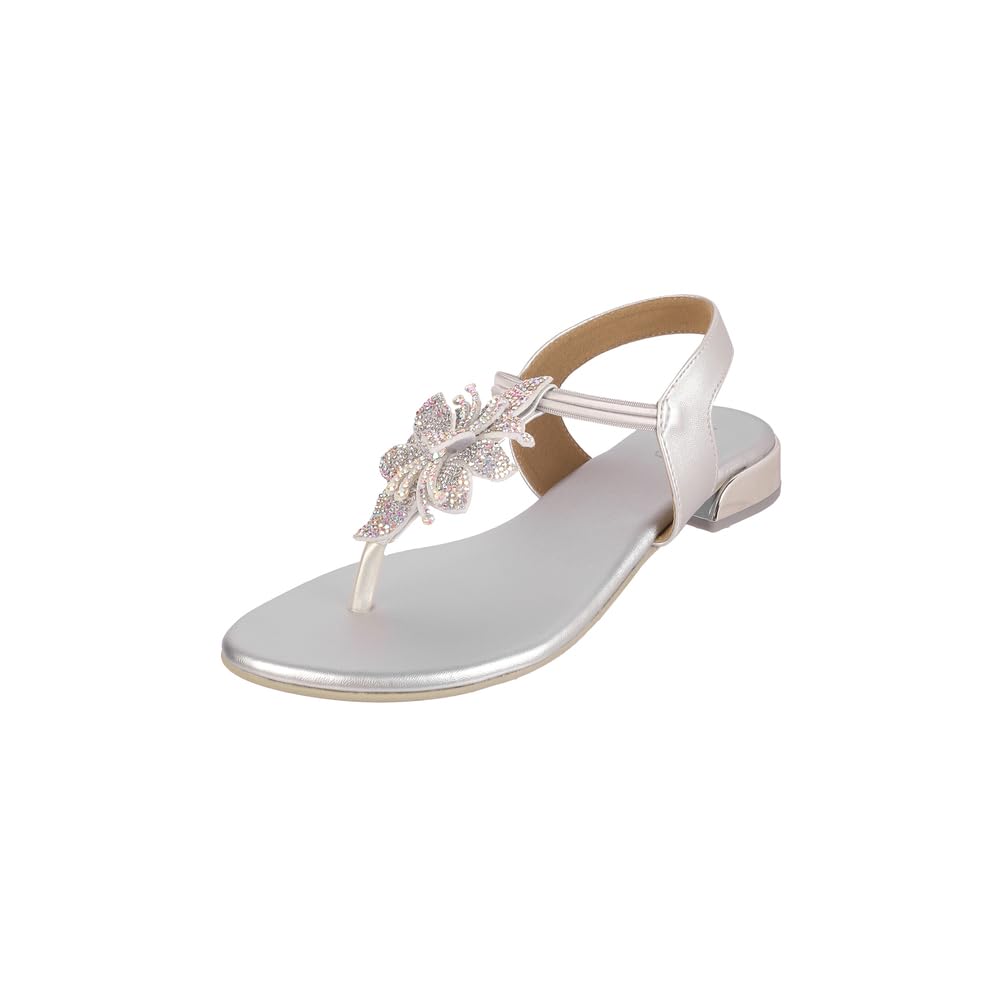 Women Synthetic Floral Embellished Flat Sandal-image-23