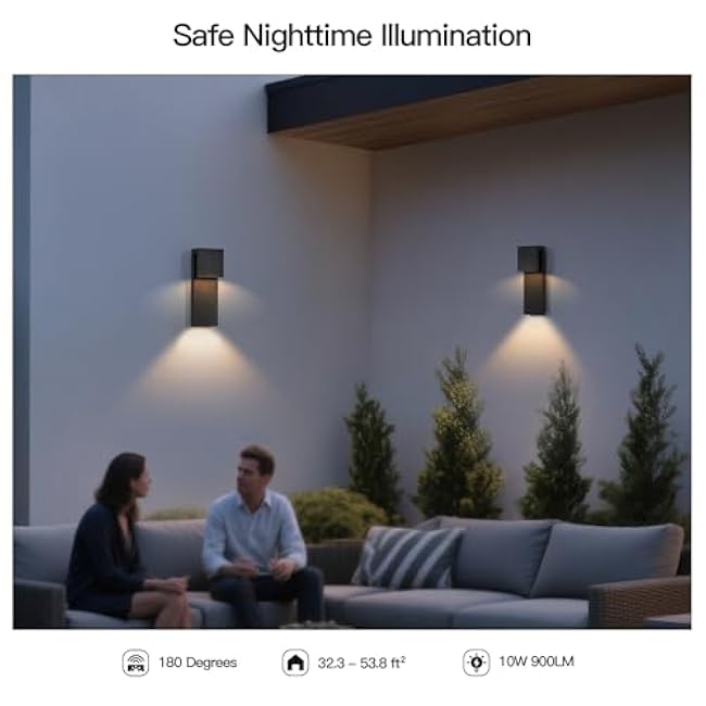 15 Modern Outdoor Wall Sconce, Waterproof LED Exterior Wall Light Fixture Hardwired, 3000K Lighting Outside Porch Lights Garage Patio Lamp, Front Door Landscape Lantern for House Yard Decorative