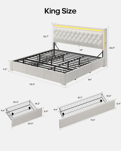 La mejor comparación de Base de Cama King Size Con Cajones de esta semana. 26 Imagen adicional