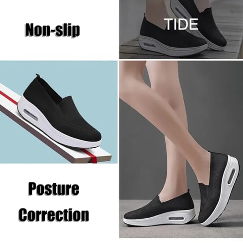 Vogany Shoes for Women, Vogany Shoes Orthopedic Sneakers Women, Slip on Breathable Mesh Platform Stretch Soft with Insole3