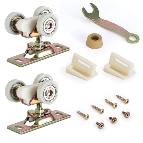 Image of Pocket Door Commercial Grade Hanger Fits Johnson Part #1125 & Upgrades #1500 Hardware Kit, 1 1 /2 inch Nylon Ball Bearing, 1-1 /4 inch C.T.C, Min. 1 inch Thick Doors, 200lbs Capacity.