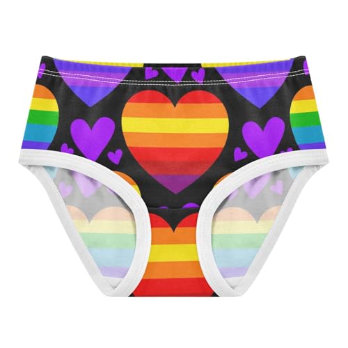 Toddler Underwear Floral 2t Cotton Little Girl Panties Fun Print Underpants Briefs Rainbow Hearts Purple Pink