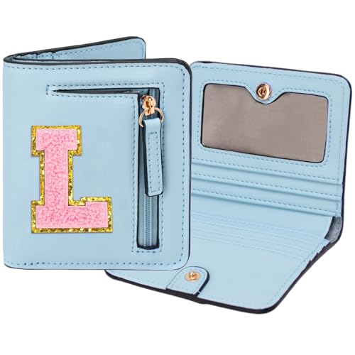 Image of Birthday Gifts for Teen Girl Kids Wallet Little Girl Wallets | Small Initial Kid Wallet for Girl Rfid Wallet Preppy Stuff Gifts for Girls 8-12 Blue L