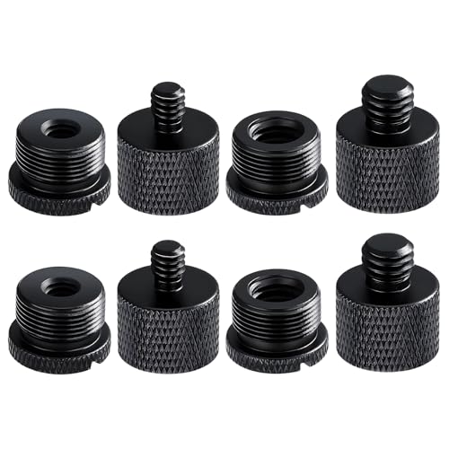 lyforx 8Pcs Mic Thread Adapter Set, 5/8 Female to 3/8 Male, 3/8 Female to 5/8 Male, 1/4 Female to...