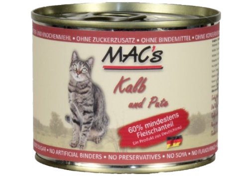 Produktbild von MAC's Cat Kalb & Pute Nassfutter für Katzen - 12 x 200 g