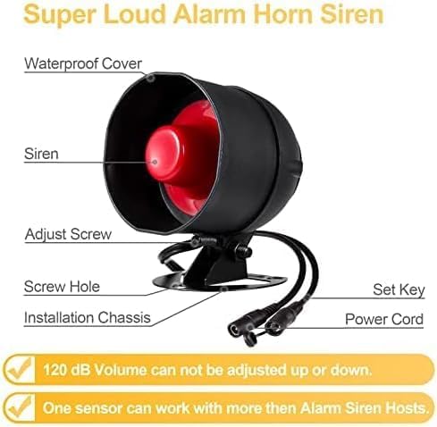 Miniatura 4 de TOWODE Sistema de seguridad para el hogar, sistema de alarma de puerta Wi-Fi (2.4 GHz) con alerta de aplicación, kit de bricolaje, sirena resistente