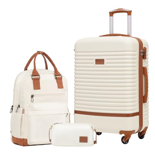 COOLIFE Koffer Trolley Koffer Reisekoffer von ABS Hartschalen Trolley 4 Rollen TSA-Schloss Der...